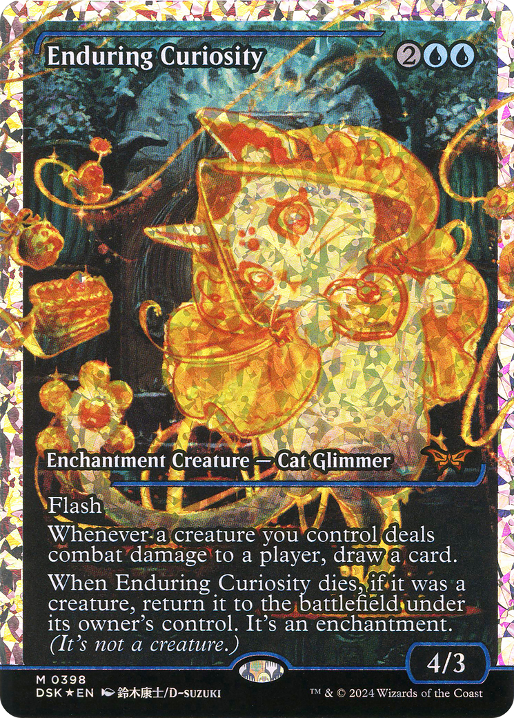Enduring Curiosity (DSK-398) - Duskmourn: House of Horror: (Showcase) Foil - Premium MTG Single from Wizards of the Coast - Just $121.66! Shop now at Game Crave Tournament Store