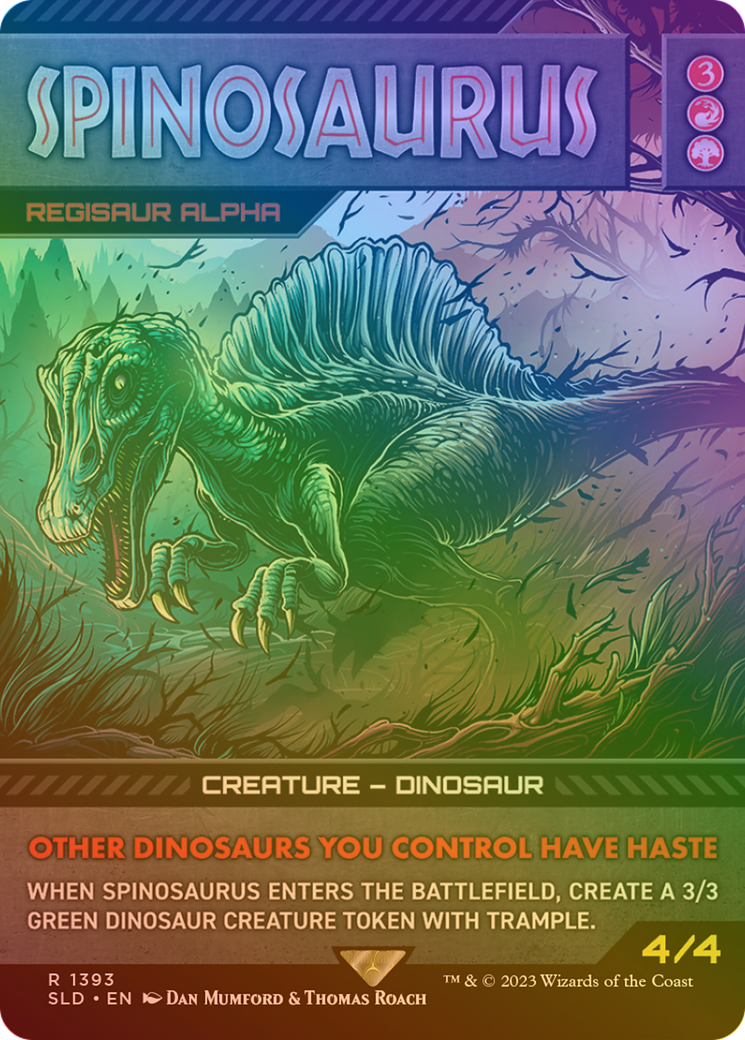 Regisaur Alpha (SLD-1393★) - Secret Lair Drop / Spinosaurus (Borderless) Foil - Premium MTG Single from Wizards of the Coast - Just $16.99! Shop now at Game Crave Tournament Store
