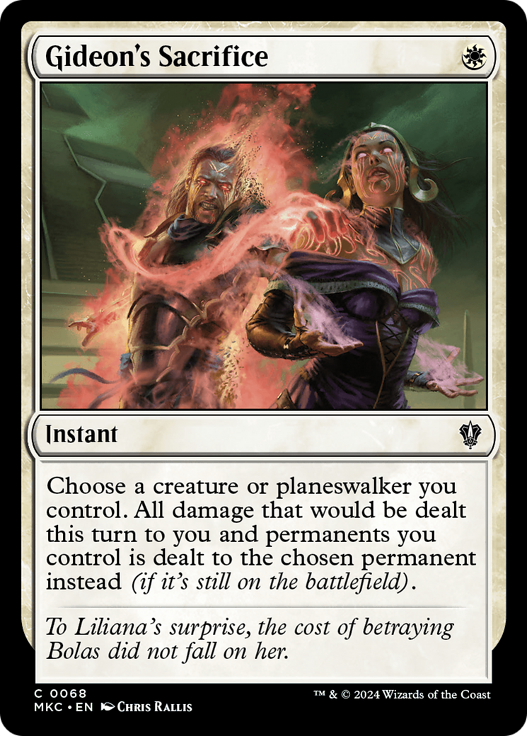 Gideon's Sacrifice (MKC-068) - Murders at Karlov Manor Commander - Premium MTG Single from Wizards of the Coast - Just $0.25! Shop now at Game Crave Tournament Store