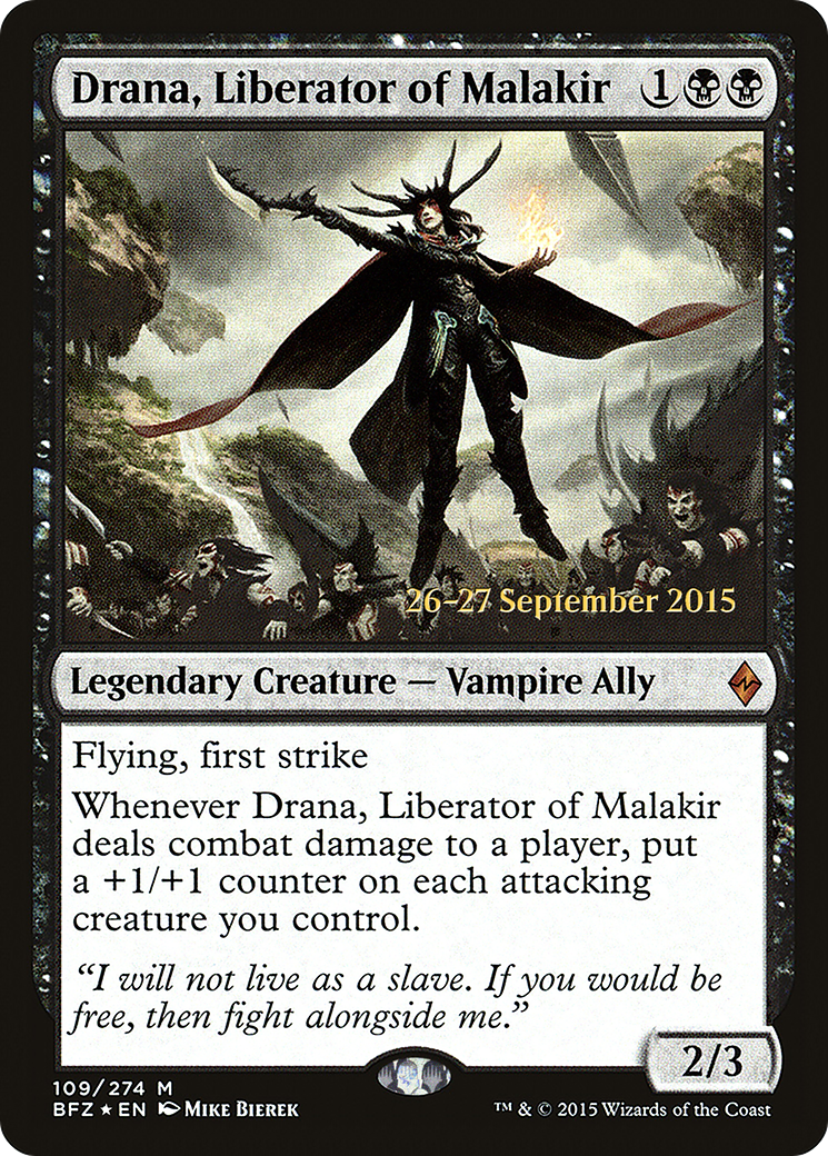 Drana, Liberator of Malakir (PBFZ-109S) - Battle for Zendikar Promos Foil