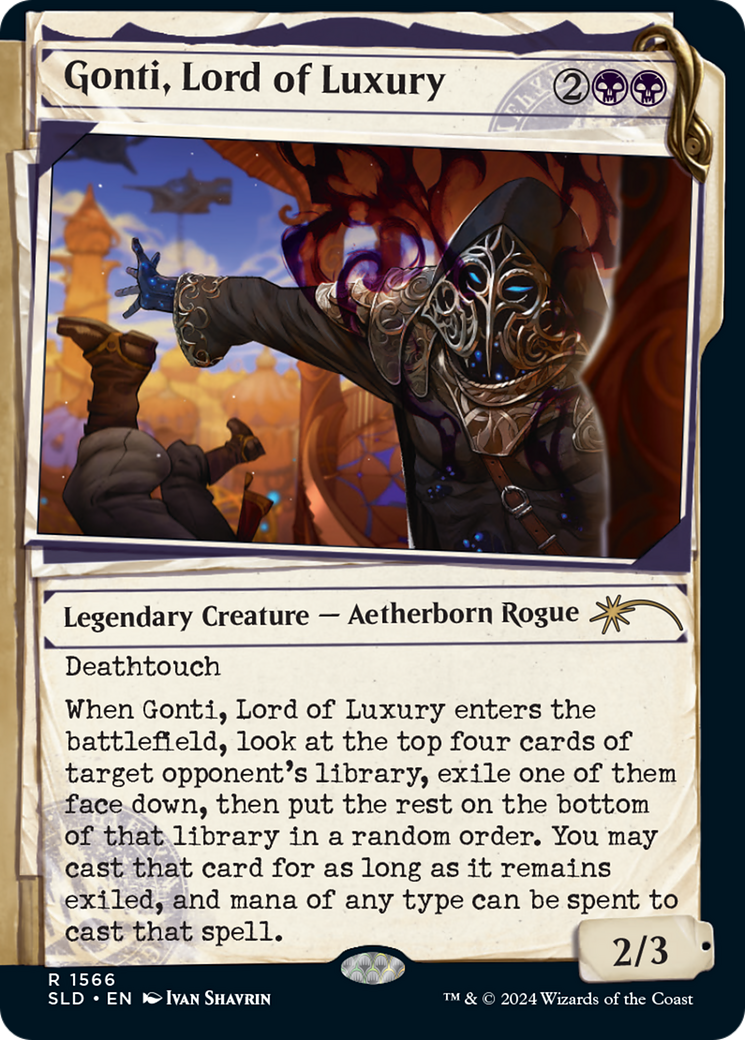 Gonti, Lord of Luxury (SLD-1566) - Secret Lair Drop: (Showcase) - Premium MTG Single from Wizards of the Coast - Just $2.30! Shop now at Game Crave Tournament Store