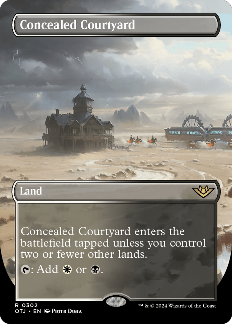 Concealed Courtyard (OTJ-302) - Outlaws of Thunder Junction (Borderless) Foil - Premium MTG Single from Wizards of the Coast - Just $3.70! Shop now at Game Crave Tournament Store