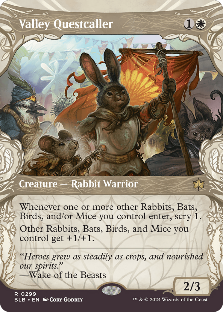 Valley Questcaller (BLB-299) - Bloomburrow: (Showcase) Foil - Premium MTG Single from Wizards of the Coast - Just $1.31! Shop now at Game Crave Tournament Store