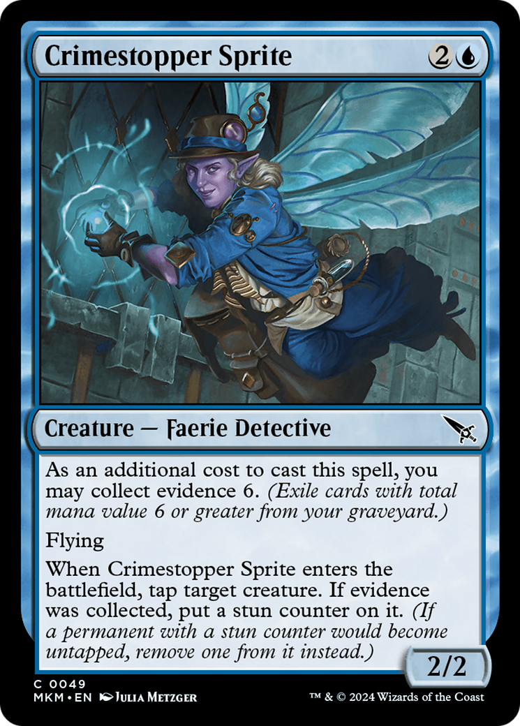 Crimestopper Sprite (MKM-049) - Murders at Karlov Manor - Premium MTG Single from Wizards of the Coast - Just $0.24! Shop now at Game Crave Tournament Store