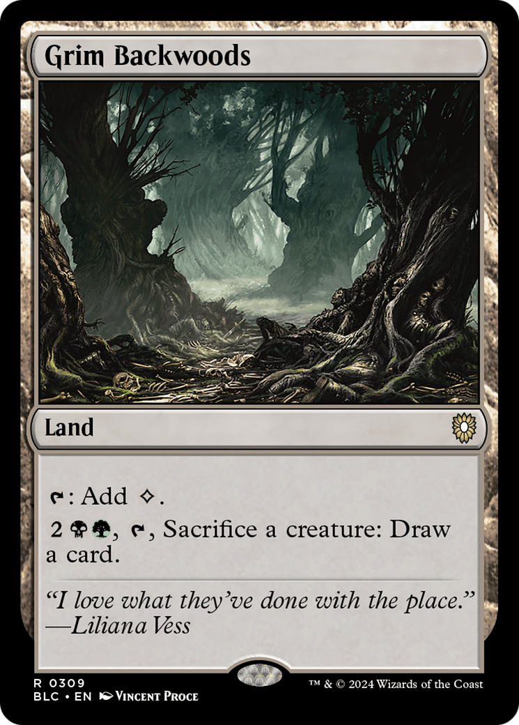 Grim Backwoods (BLC-309) - Bloomburrow Commander - Premium MTG Single from Wizards of the Coast - Just $0.25! Shop now at Game Crave Tournament Store