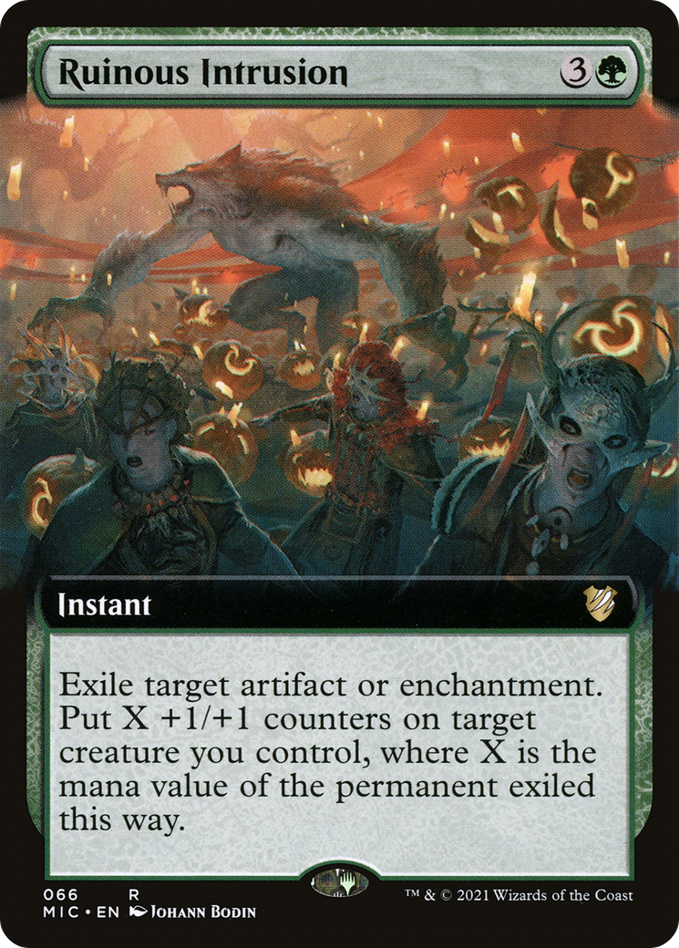 Ruinous Intrusion (MIC-066) - Midnight Hunt Commander: (Extended Art) - Premium MTG Single from Wizards of the Coast - Just $0.14! Shop now at Game Crave Tournament Store