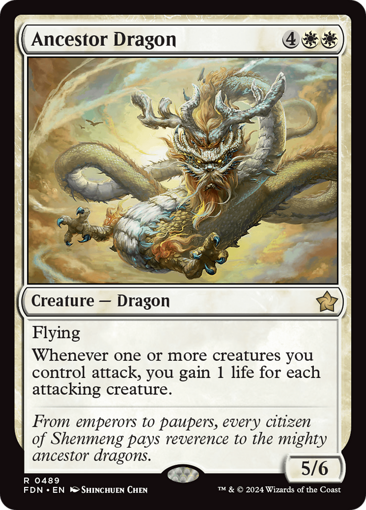 Ancestor Dragon (FDN-489) - Foundations - Premium MTG Single from Wizards of the Coast - Just $0.65! Shop now at Game Crave Tournament Store