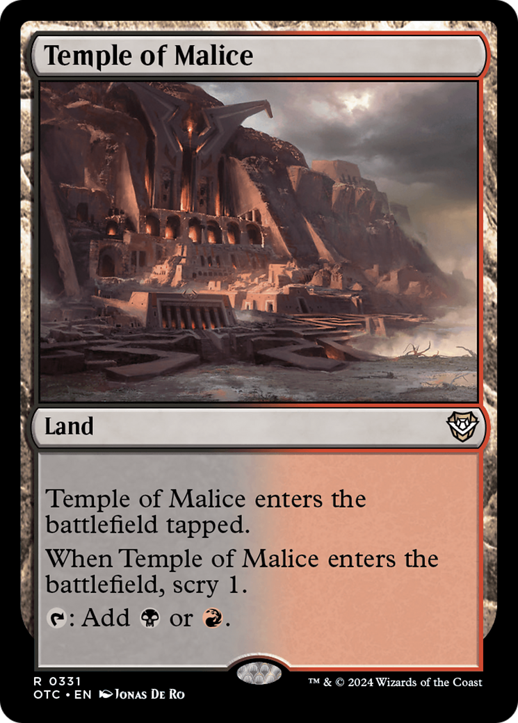 Temple of Malice (OTC-331) - Outlaws of Thunder Junction Commander - Premium MTG Single from Wizards of the Coast - Just $0.25! Shop now at Game Crave Tournament Store