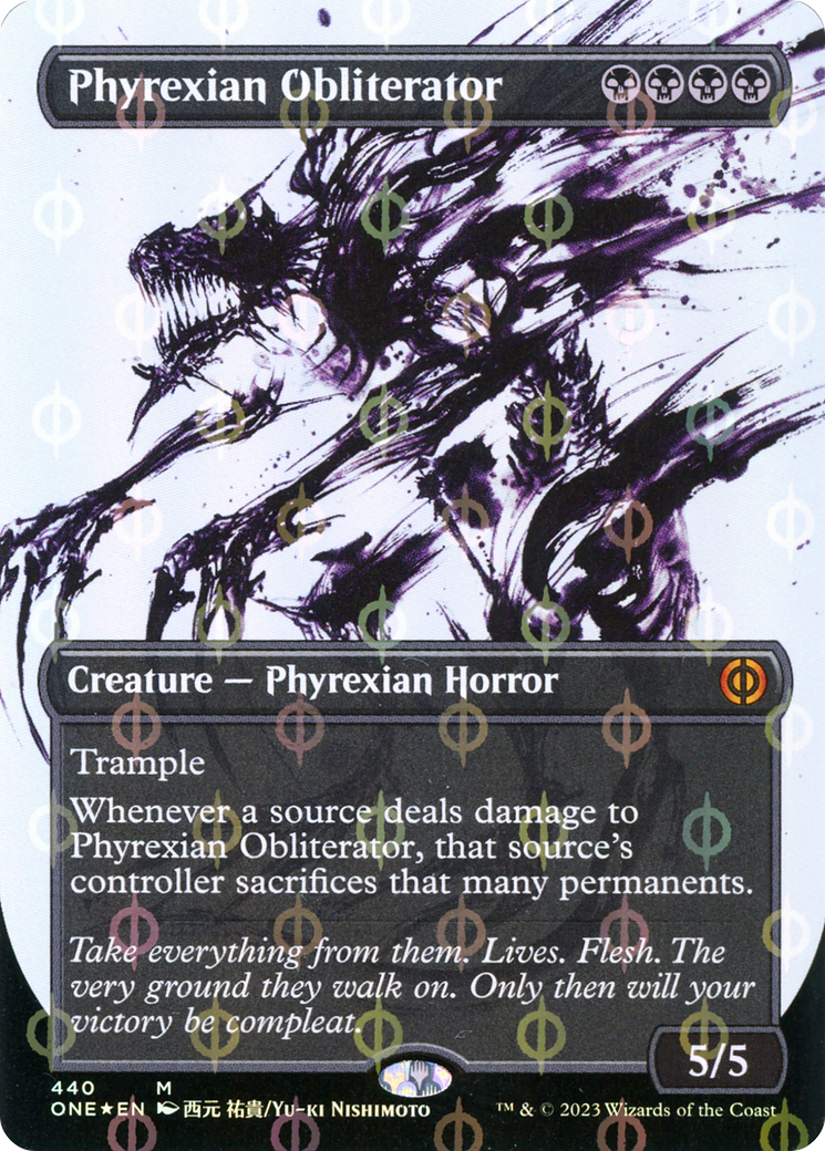 Phyrexian Obliterator (ONE-440) - Phyrexia: All Will Be One: (Showcase) (Borderless) Foil - Premium MTG Single from Wizards of the Coast - Just $4.07! Shop now at Game Crave Tournament Store