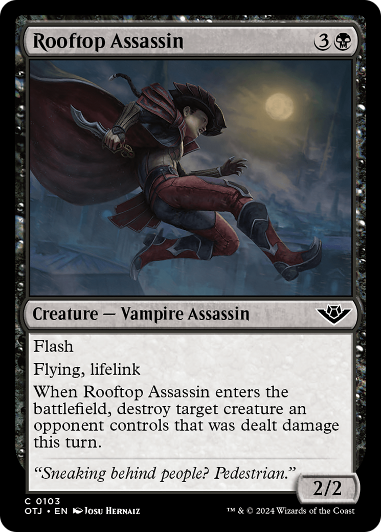 Rooftop Assassin (OTJ-103) - Outlaws of Thunder Junction - Premium MTG Single from Wizards of the Coast - Just $0.25! Shop now at Game Crave Tournament Store
