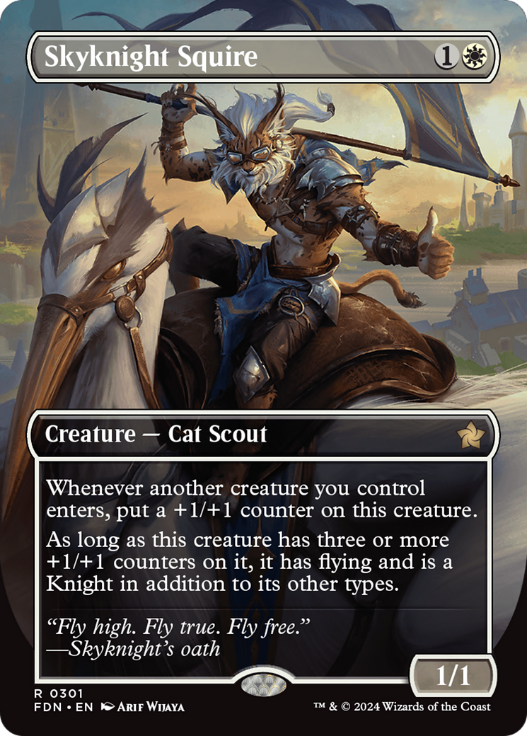 Skyknight Squire (FDN-301) - Foundations (Borderless) Foil - Premium MTG Single from Wizards of the Coast - Just $1.66! Shop now at Game Crave Tournament Store