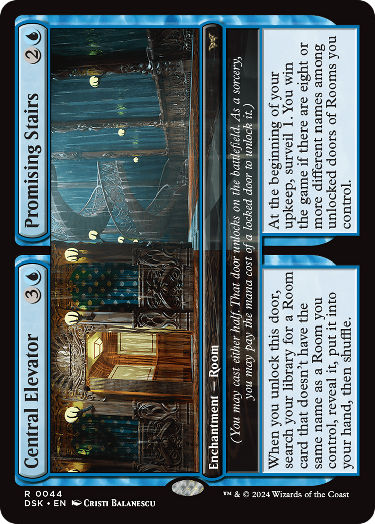 Central Elevator // Promising Stairs (DSK-044) - Duskmourn: House of Horror - Premium MTG Single from Wizards of the Coast - Just $0.25! Shop now at Game Crave Tournament Store