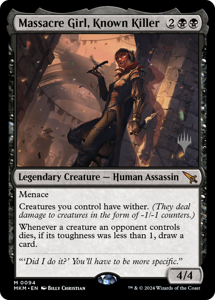 Massacre Girl, Known Killer (PMKM-94P) - Murders at Karlov Manor Promos - Premium MTG Single from Wizards of the Coast - Just $3.89! Shop now at Game Crave Tournament Store