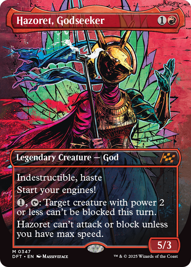 Hazoret, Godseeker (Borderless) (DFT-347) - Aetherdrift - Premium MTG Single from Wizards of the Coast - Just $0.25! Shop now at Game Crave Tournament Store