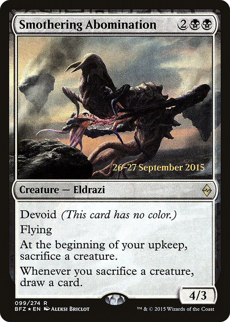 Smothering Abomination (PBFZ-99S) - Battle for Zendikar Promos: (devoid) Foil