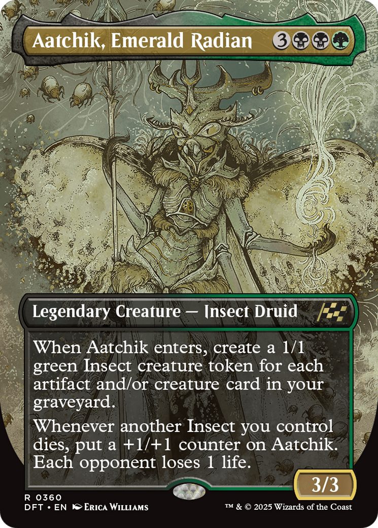 Aatchik, Emerald Radian (Borderless) (DFT-360) - Aetherdrift - Premium MTG Single from Wizards of the Coast - Just $0.10! Shop now at Game Crave Tournament Store