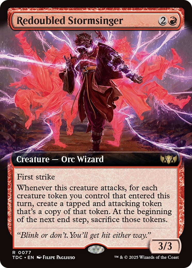 Redoubled Stormsinger (TDC-077) - Tarkir: Dragonstorm Commander: (Extended Art) - Premium MTG Single from Wizards of the Coast - Just $0.38! Shop now at Game Crave Tournament Store