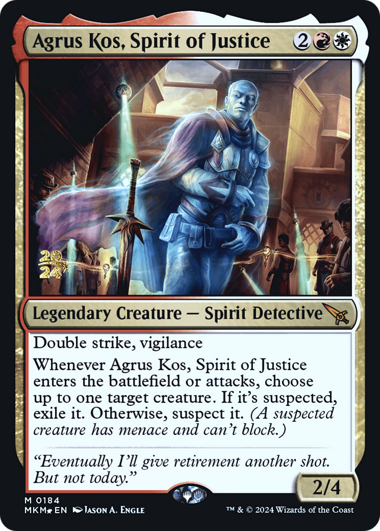 Agrus Kos, Spirit of Justice (PMKM-184S) - Murders at Karlov Manor Promos Foil - Premium MTG Single from Wizards of the Coast - Just $1.15! Shop now at Game Crave Tournament Store