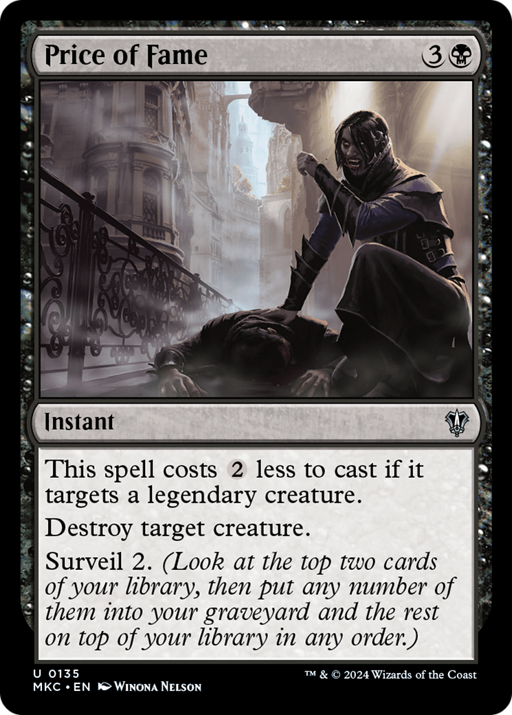 Price of Fame (MKC-135) - Murders at Karlov Manor Commander - Premium MTG Single from Wizards of the Coast - Just $0.25! Shop now at Game Crave Tournament Store