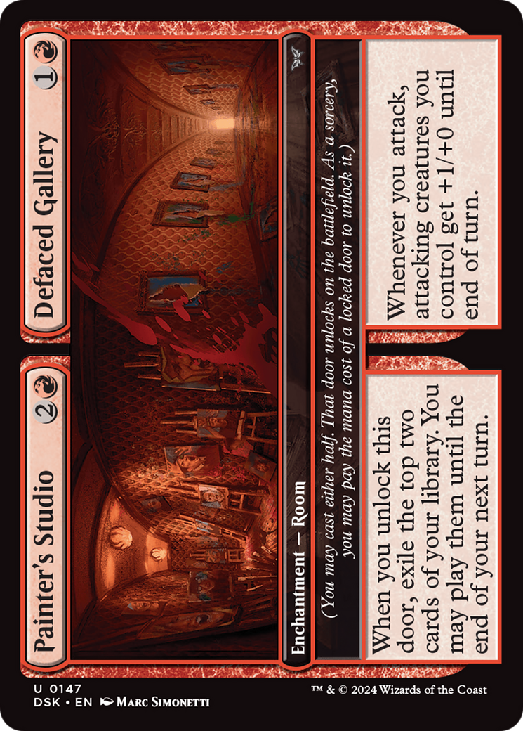 Painter's Studio // Defaced Gallery (DSK-147) - Duskmourn: House of Horror - Premium MTG Single from Wizards of the Coast - Just $0.25! Shop now at Game Crave Tournament Store