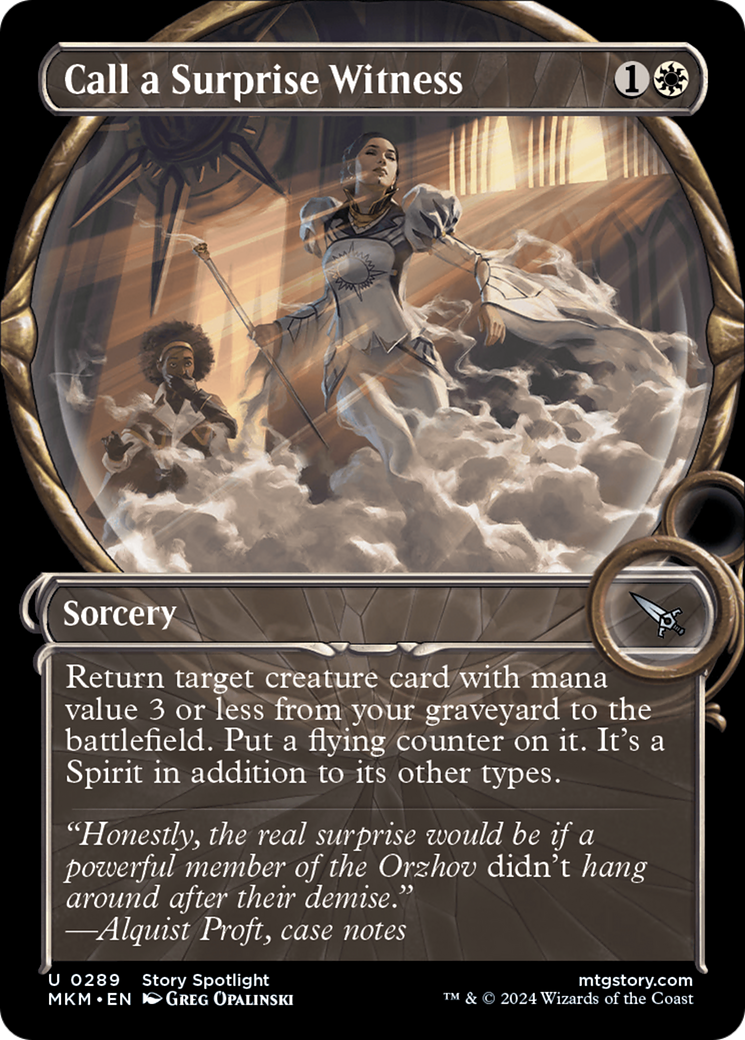 Call a Surprise Witness (MKM-289) - Murders at Karlov Manor: (Showcase) - Premium MTG Single from Wizards of the Coast - Just $0.25! Shop now at Game Crave Tournament Store