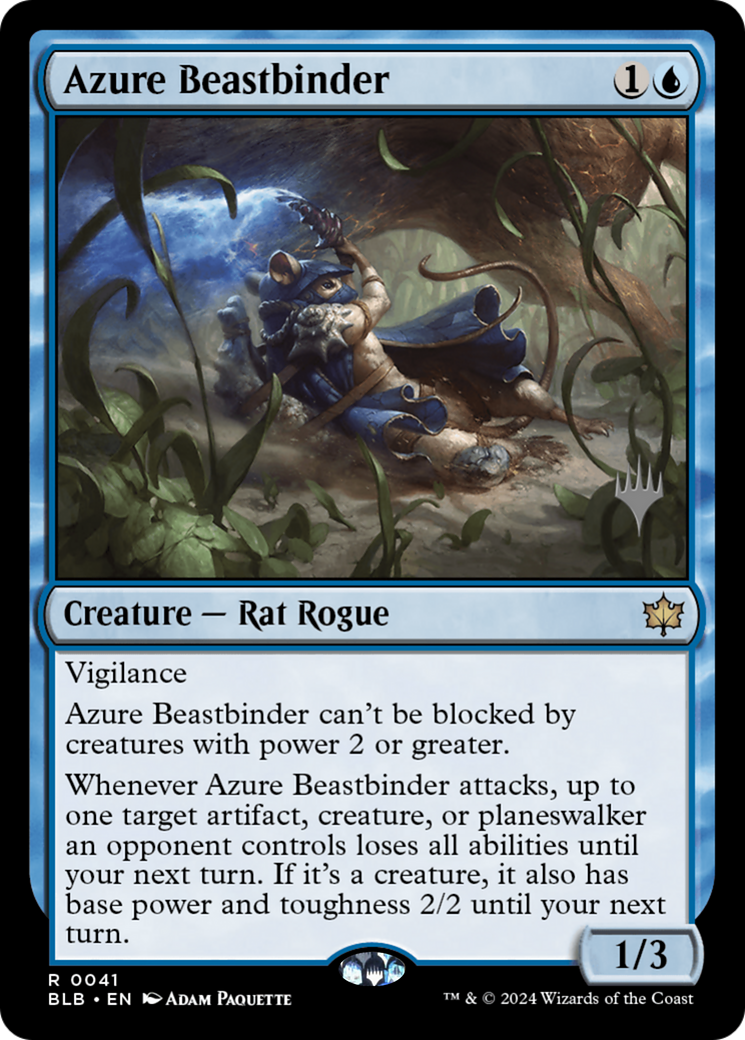 Azure Beastbinder (PBLB-41P) - Bloomburrow Promos Foil - Premium MTG Single from Wizards of the Coast - Just $1.60! Shop now at Game Crave Tournament Store