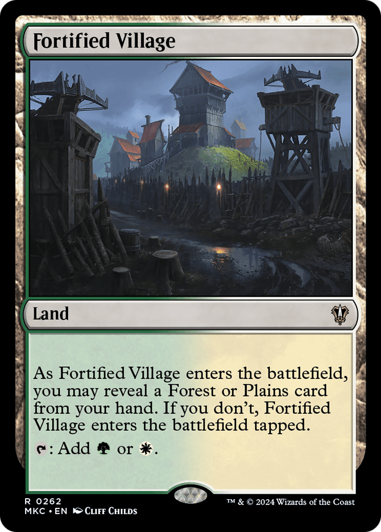 Fortified Village (MKC-262) - Murders at Karlov Manor Commander - Premium MTG Single from Wizards of the Coast - Just $0.25! Shop now at Game Crave Tournament Store