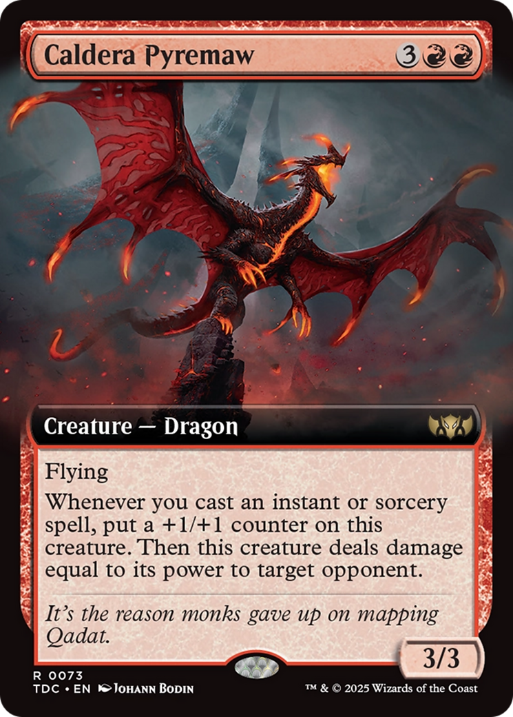Caldera Pyremaw (TDC-073) - Tarkir: Dragonstorm Commander: (Extended Art) - Premium MTG Single from Wizards of the Coast - Just $0.49! Shop now at Game Crave Tournament Store