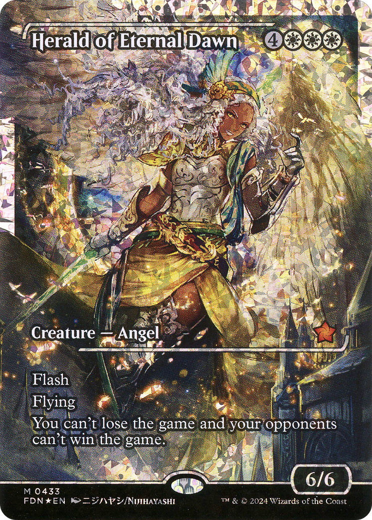 Herald of Eternal Dawn (FDN-433) - Foundations: (borderless, Showcase) Foil - Premium MTG Single from Wizards of the Coast - Just $141.89! Shop now at Game Crave Tournament Store