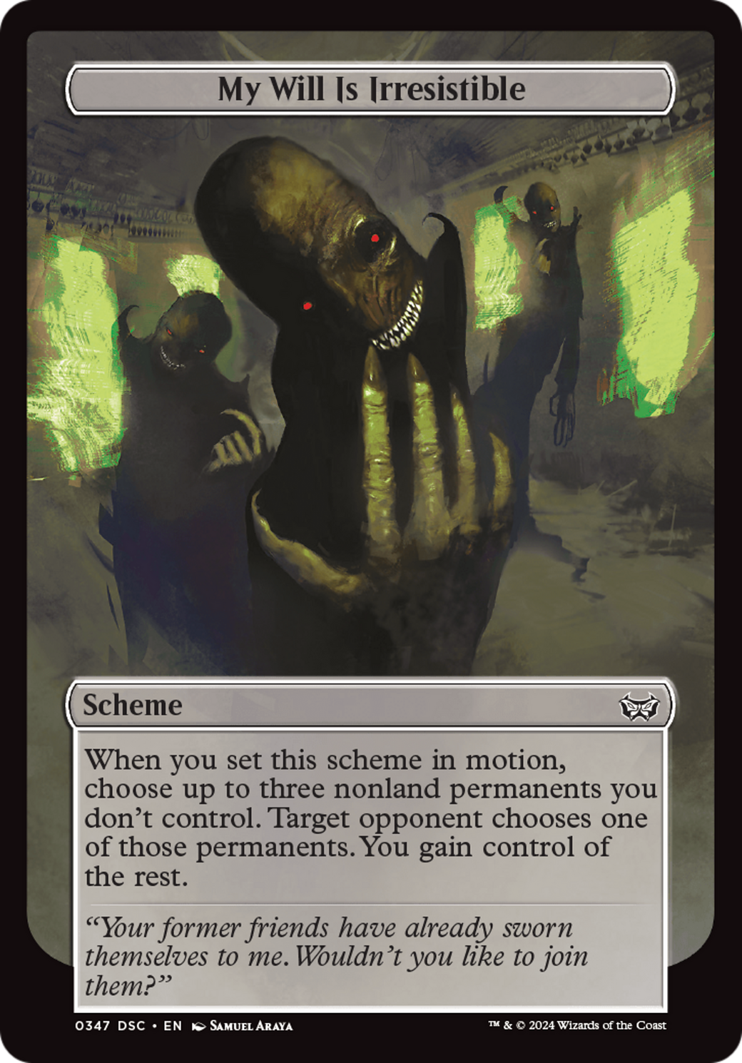 My Will Is Irresistible (DSC-347) - Duskmourn: House of Horror Commander - Premium MTG Single from Wizards of the Coast - Just $0.25! Shop now at Game Crave Tournament Store