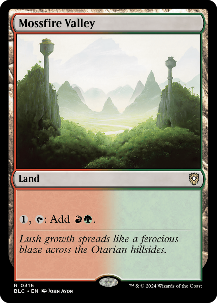 Mossfire Valley (BLC-316) - Bloomburrow Commander - Premium MTG Single from Wizards of the Coast - Just $0.25! Shop now at Game Crave Tournament Store