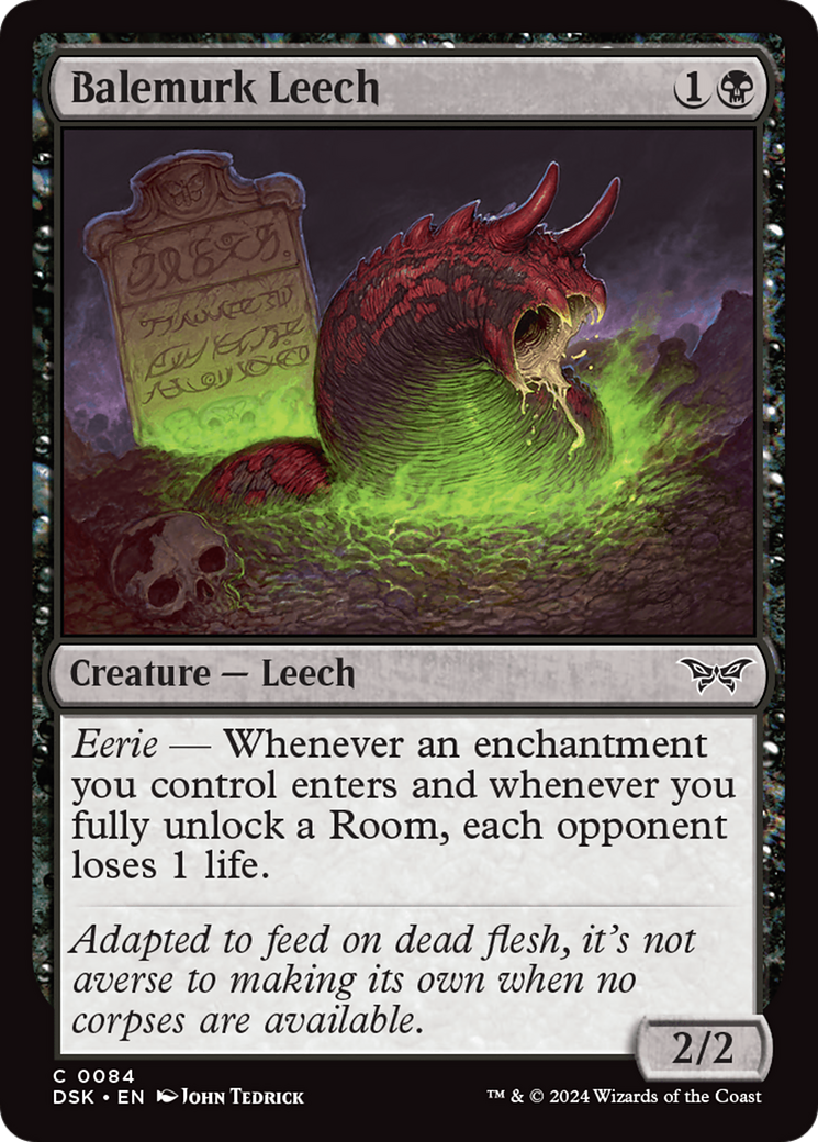 Balemurk Leech (DSK-084) - Duskmourn: House of Horror - Premium MTG Single from Wizards of the Coast - Just $0.25! Shop now at Game Crave Tournament Store
