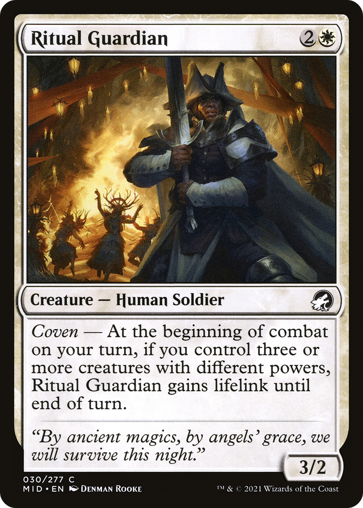 Ritual Guardian (MID-030) - Innistrad: Midnight Hunt Foil - Premium MTG Single from Wizards of the Coast - Just $0.25! Shop now at Game Crave Tournament Store