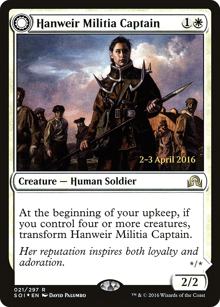 Hanweir Militia Captain // Westvale Cult Leader (PSOI-21S) - Shadows over Innistrad Promos: (Double Faced Transform) Foil
