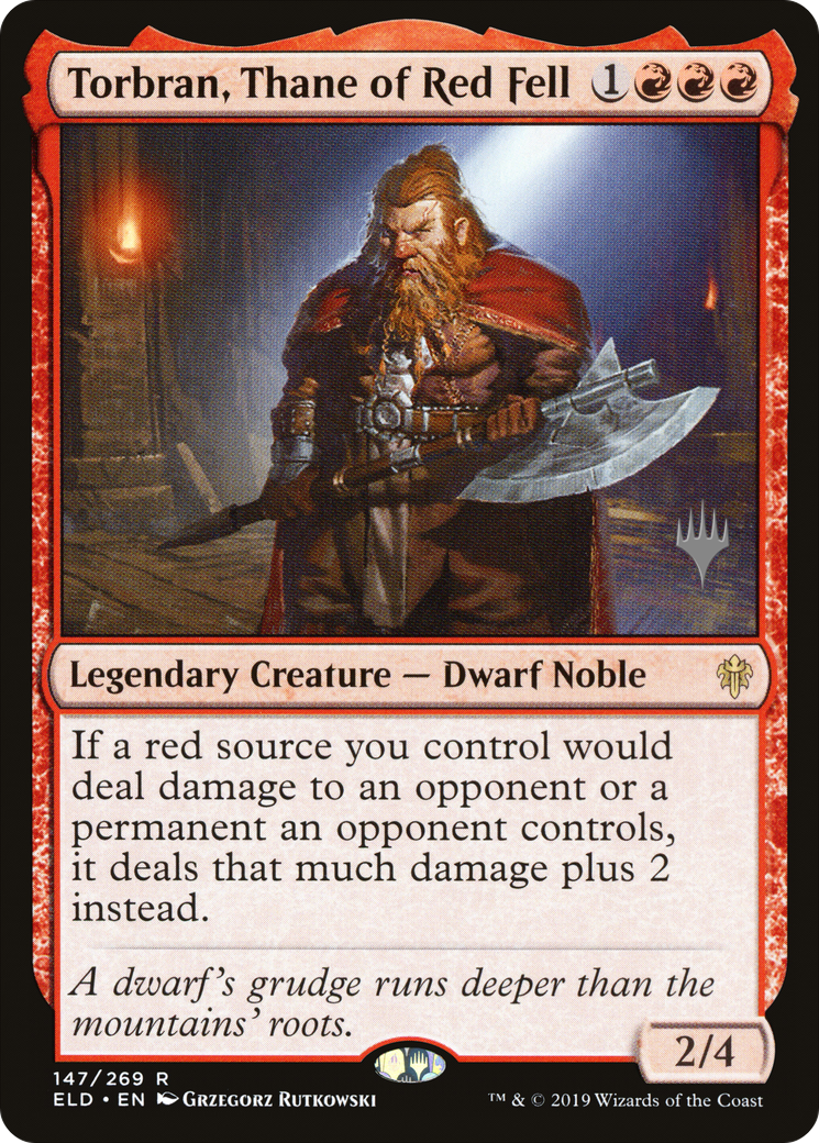Torbran, Thane of Red Fell (PELD-147P) - Throne of Eldraine Promos