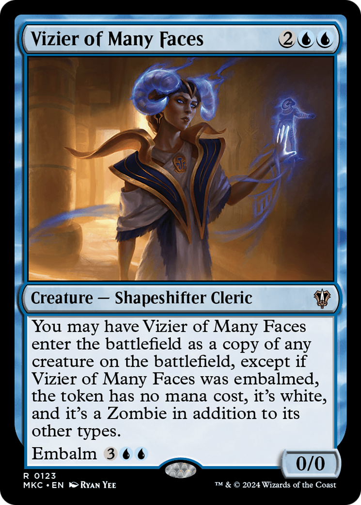 Vizier of Many Faces (MKC-123) - Murders at Karlov Manor Commander - Premium MTG Single from Wizards of the Coast - Just $0.25! Shop now at Game Crave Tournament Store
