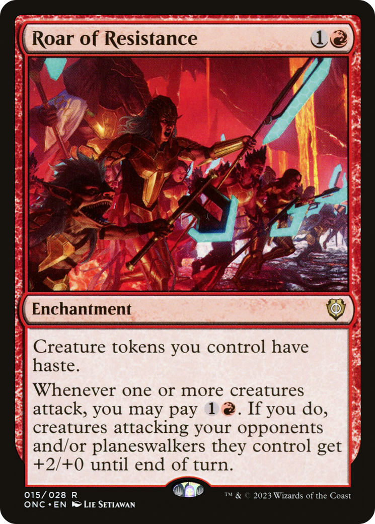 Roar of Resistance (ONC-015) - Phyrexia: All Will Be One Commander - Premium MTG Single from Wizards of the Coast - Just $1.30! Shop now at Game Crave Tournament Store