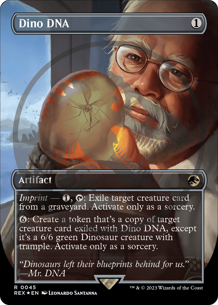 Dino DNA (REX-045) - Jurassic World Collection (Borderless) Foil - Premium MTG Single from Wizards of the Coast - Just $25.30! Shop now at Game Crave Tournament Store