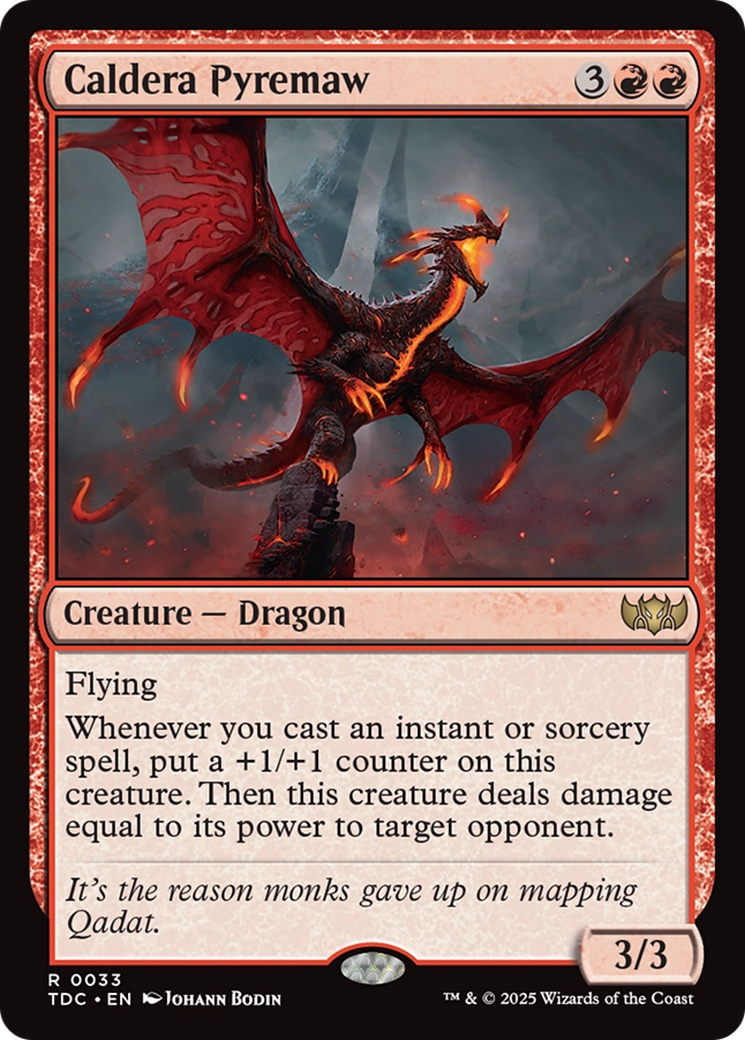 Caldera Pyremaw (TDC-033) - Tarkir: Dragonstorm Commander - Premium MTG Single from Wizards of the Coast - Just $0.32! Shop now at Game Crave Tournament Store