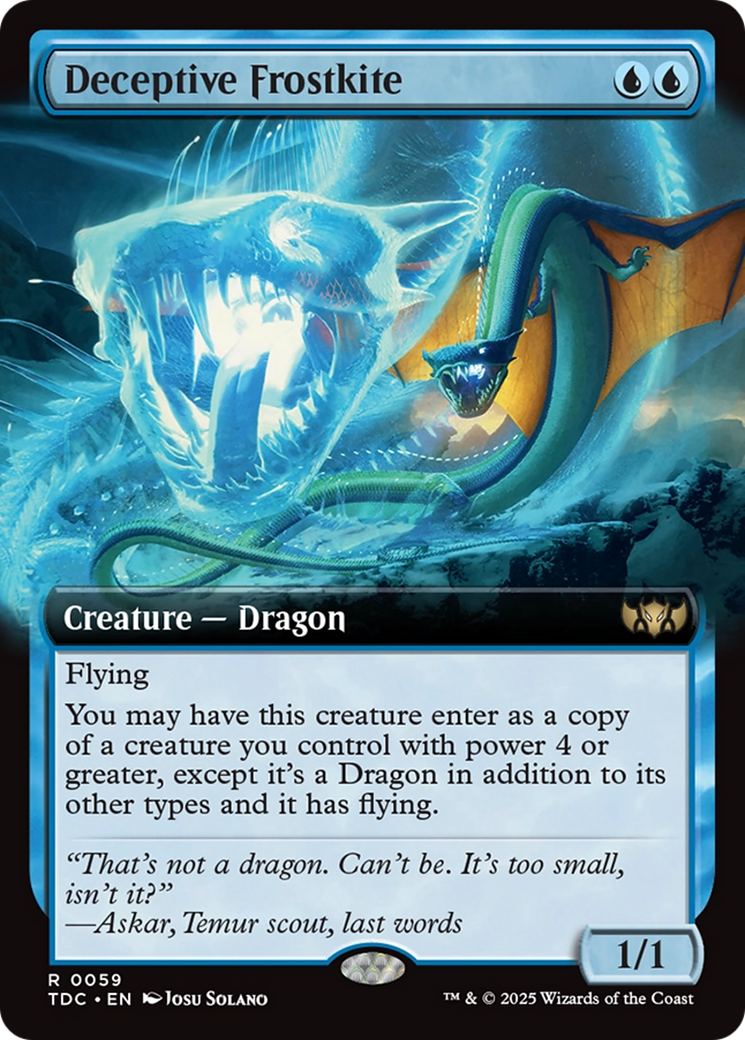 Deceptive Frostkite (TDC-059) - Tarkir: Dragonstorm Commander: (Extended Art) - Premium MTG Single from Wizards of the Coast - Just $0.40! Shop now at Game Crave Tournament Store