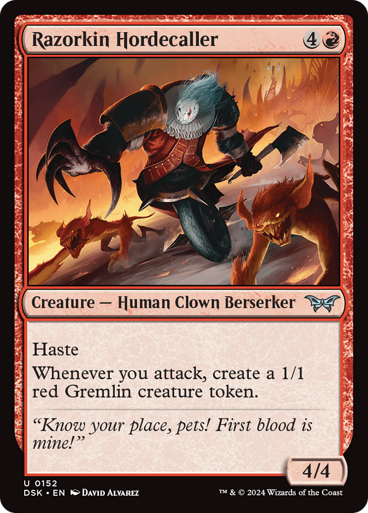 Razorkin Hordecaller (DSK-152) - Duskmourn: House of Horror - Premium MTG Single from Wizards of the Coast - Just $0.25! Shop now at Game Crave Tournament Store