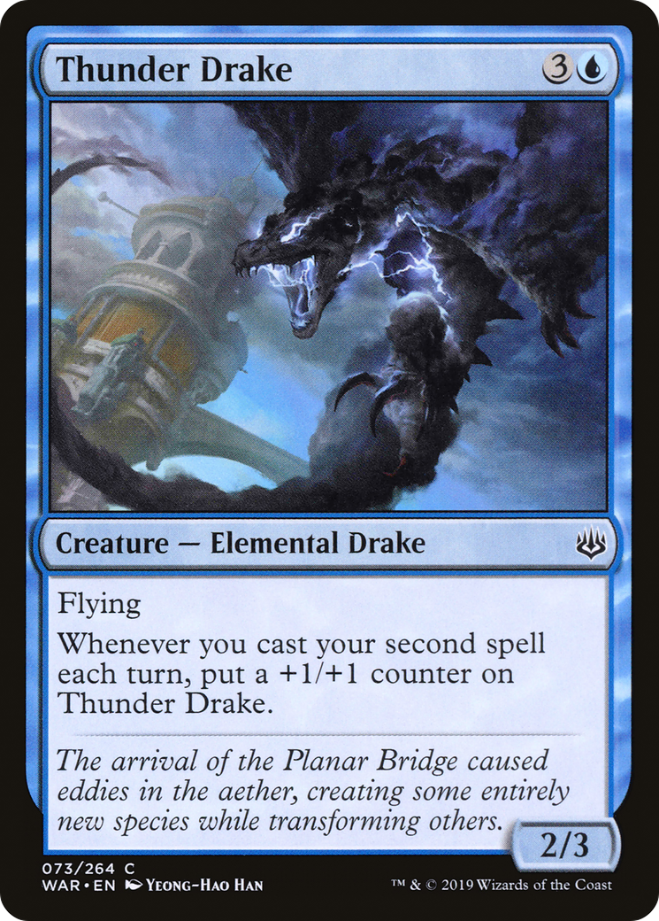 Thunder Drake (WAR-073) - War of the Spark Foil - Premium MTG Single from Wizards of the Coast - Just $0.30! Shop now at Game Crave Tournament Store