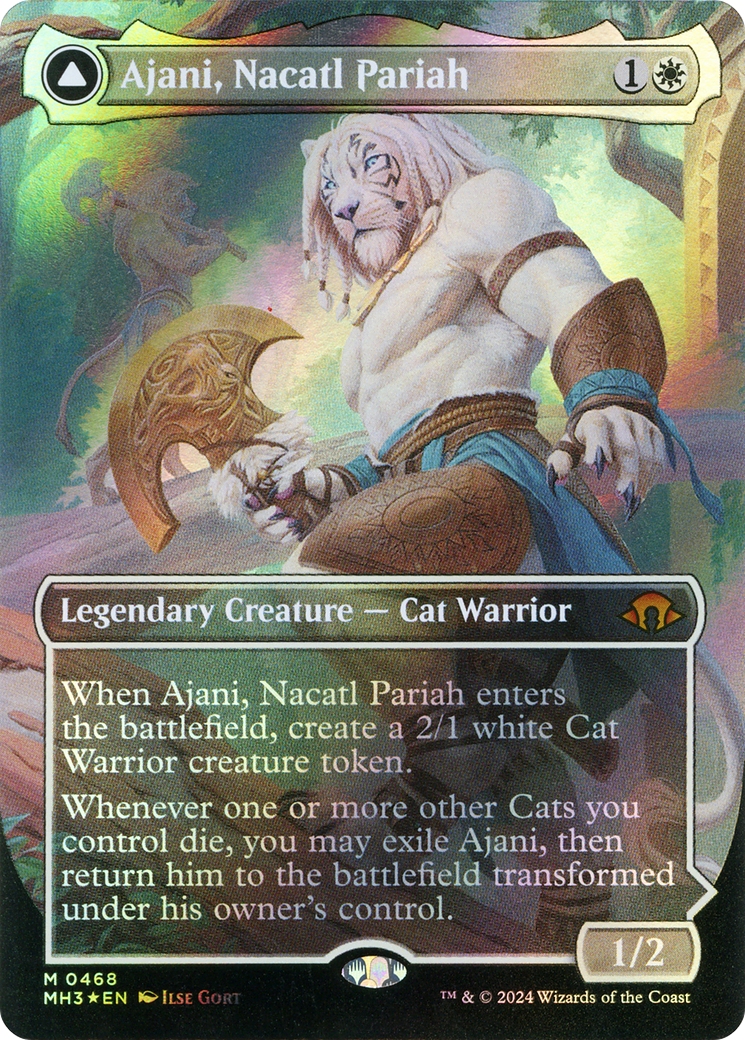 Ajani, Nacatl Pariah // Ajani, Nacatl Avenger (MH3-468) - Modern Horizons 3 (Borderless) Foil - Premium MTG Single from Wizards of the Coast - Just $28.27! Shop now at Game Crave Tournament Store