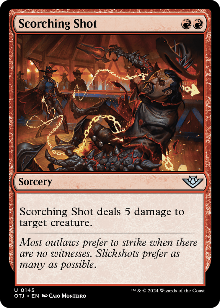 Scorching Shot (OTJ-145) - Outlaws of Thunder Junction Foil - Premium MTG Single from Wizards of the Coast - Just $0.25! Shop now at Game Crave Tournament Store