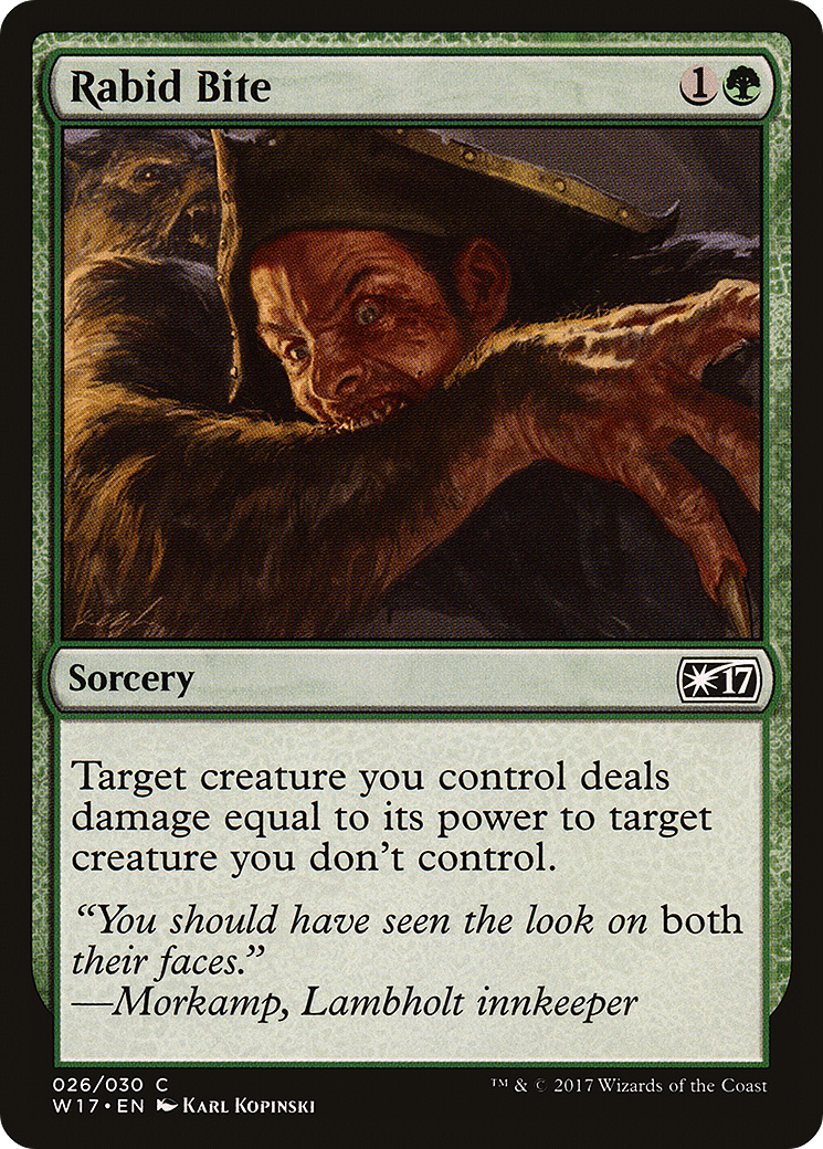 Rabid Bite (W17-026) - Welcome Deck 2017 - Premium MTG Single from Wizards of the Coast - Just $0.25! Shop now at Game Crave Tournament Store