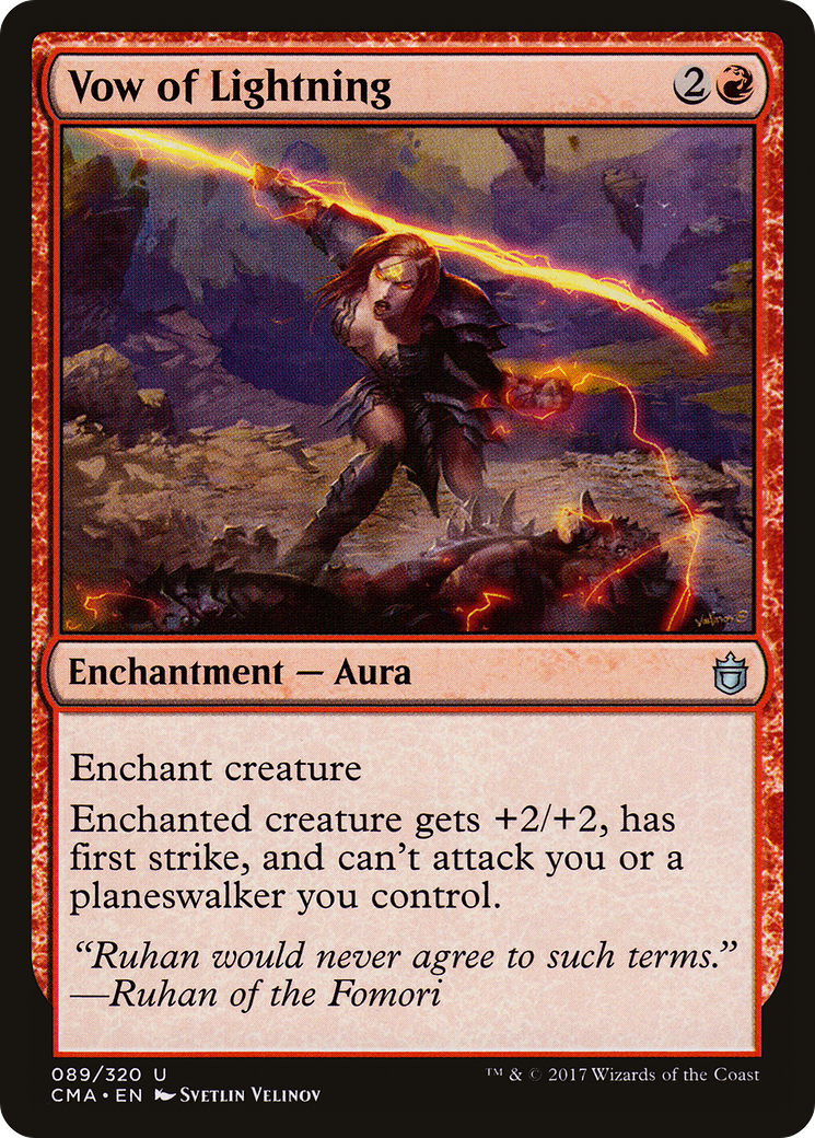 Vow of Lightning (CMA-089) - Commander Anthology - Premium MTG Single from Wizards of the Coast - Just $0.08! Shop now at Game Crave Tournament Store
