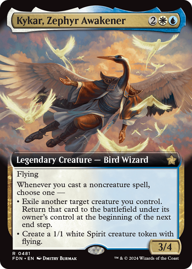 Kykar, Zephyr Awakener (FDN-481) - Foundations: (Extended Art) - Premium MTG Single from Wizards of the Coast - Just $0.33! Shop now at Game Crave Tournament Store