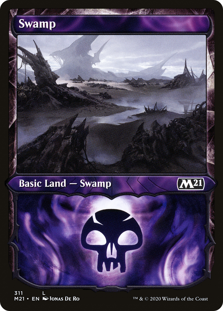 Swamp (M21-311) - Core Set 2021: (Showcase) - Premium MTG Single from Wizards of the Coast - Just $0.18! Shop now at Game Crave Tournament Store
