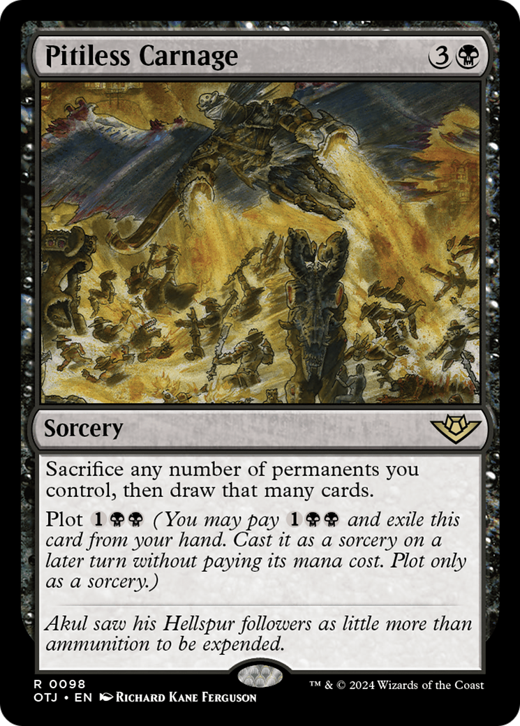 Pitiless Carnage (OTJ-098) - Outlaws of Thunder Junction - Premium MTG Single from Wizards of the Coast - Just $0.26! Shop now at Game Crave Tournament Store
