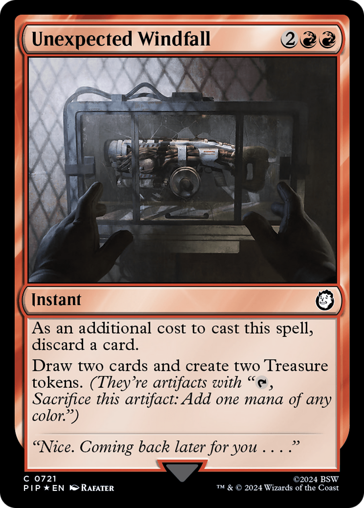 Unexpected Windfall (PIP-721) - Fallout Foil - Premium MTG Single from Wizards of the Coast - Just $14.06! Shop now at Game Crave Tournament Store